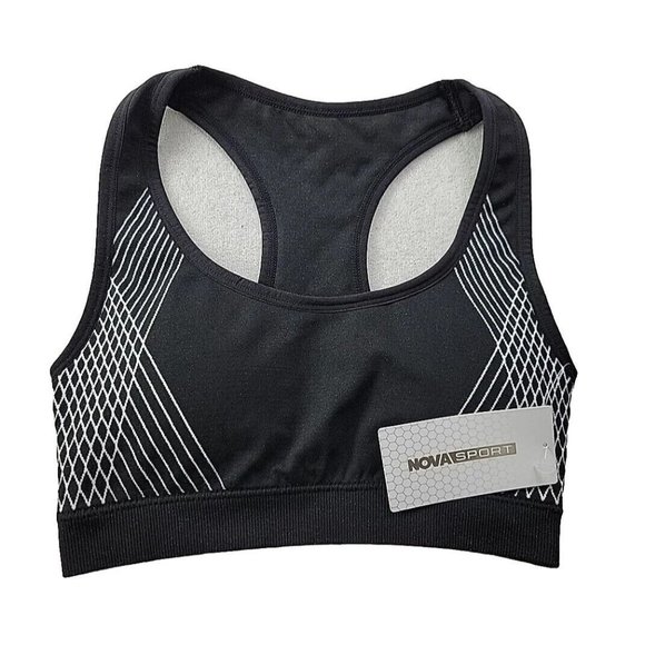 NEW Nova Sport Got The Power Seamless Women's S Black Sports Bra Removable Pads - Picture 1 of 7